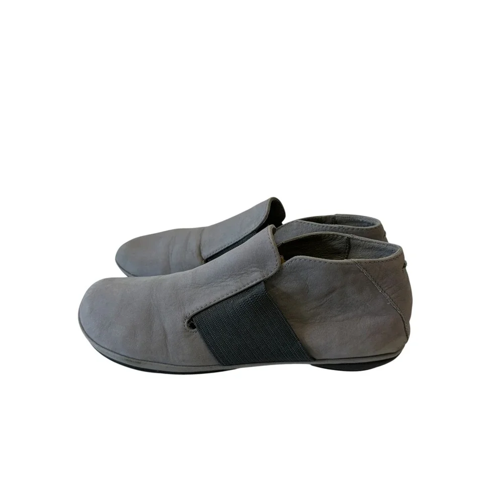 Camper Girls Grey Leather Slip On Ankle Boots, 35 /